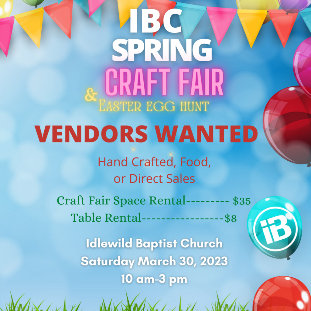 Vendors Wanted! Spring Craft Fair & Easter egg hunt Registration